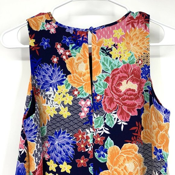 Cupio Blue Floral Print Sleeveless Shift Dress - Picture 5 of 7